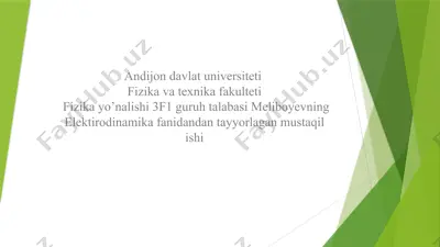 chiziqli o‘tkazgichlar haqida ma’lumot — PPTX