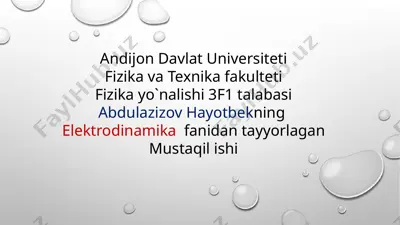 fizika va texnika fakulteti — PPTX