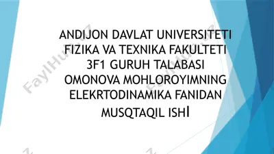 harakatdagi o‘kazgichlar uchun induksiya qonuni — PPTX