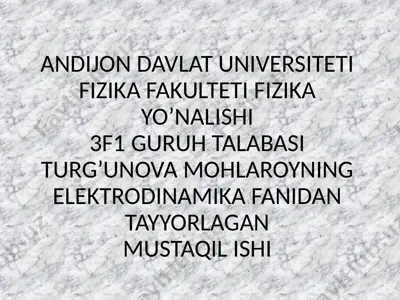 o’tkazgichlarning elektrostatik maydon energiyasi — PPTX