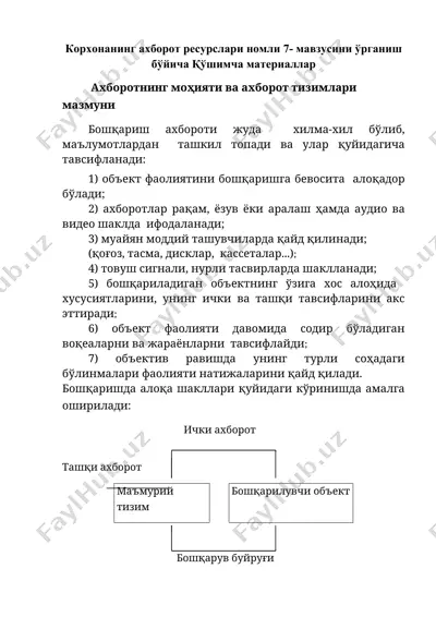 ахборотнинг моҳияти ва ахборот тизимлари — DOCX