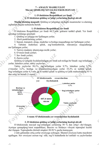 qishloq xo'jaligi ekologiyasi — DOCX