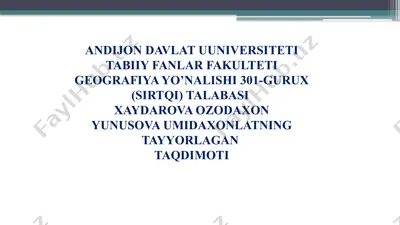 biogeografiya va xorijiy adabiyotlar tarixi — PPTX