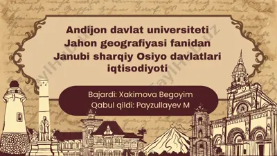 janubi sharqiy osiyo iqtisodiyoti asosiy tahlil — PPTX