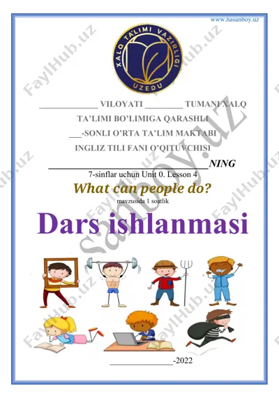 english lesson plan - what can people do? — DOCX