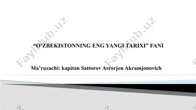 o‘zbekistonning eng yangi tarixi — PPTX