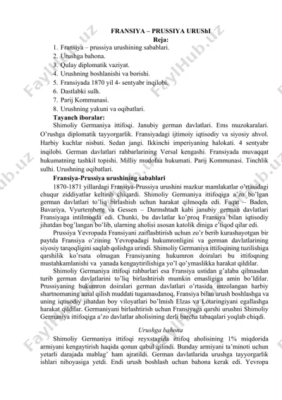 fransiya - prussiya urushi — DOCX