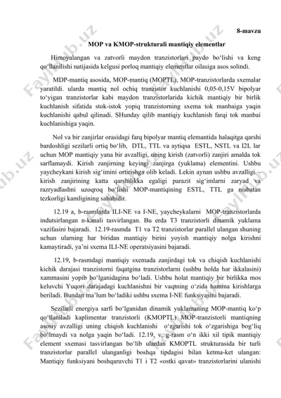 mop va kmop-strukturali mantiqiy elementlar — DOCX
