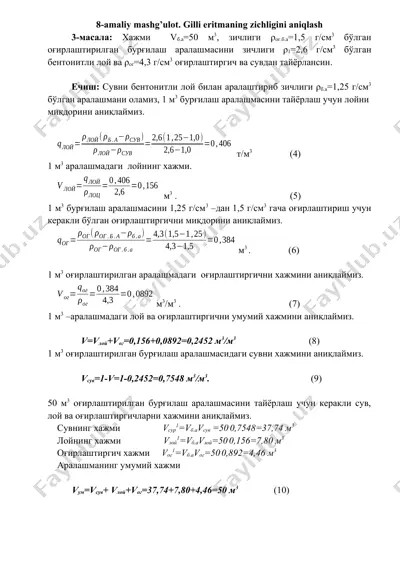 bo'yi va zichligini aniqlash — DOCX