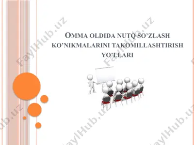 ommaoldidan uchrash uchun so’zlash ko’nikmalari va takomillashtrish yo’llari — PPTX