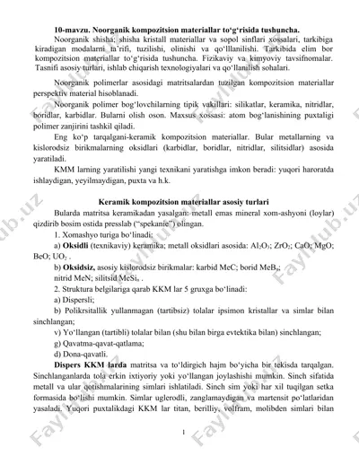 noorganik kompozitsion materiallar — DOCX