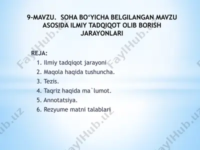 ilmiy tadqiqot jarayoni — PPTX