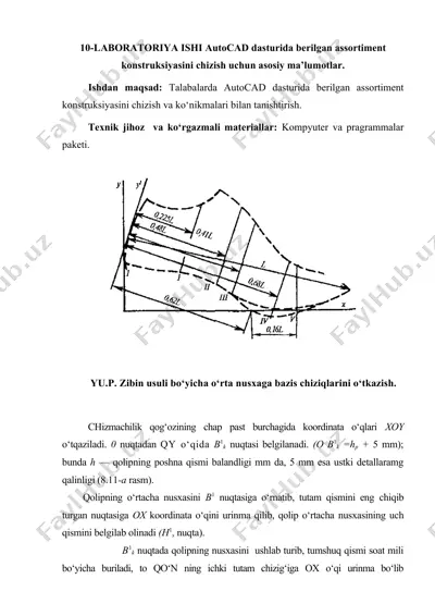 laboratoriya ishi autocad dasturida assortiment konstruksiyasini chizish uchun asosiy ma’lumotlar — DOCX