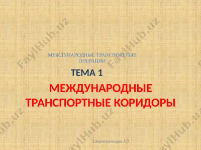 meждународные транспортные коридоры — PPTX