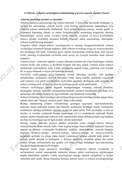 axborot xavfsizligini ta'minlashning g’oyaviv-nazariy asoslari — DOCX