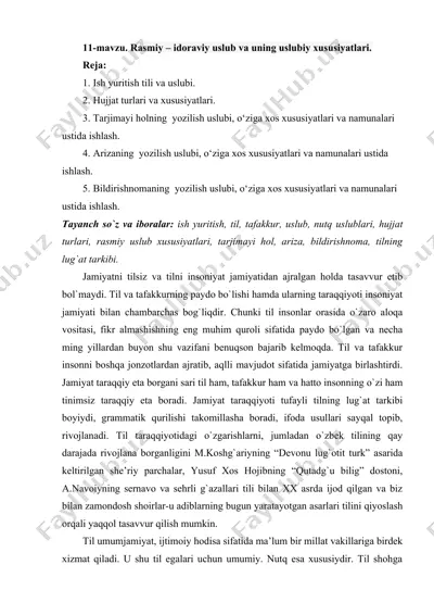 rasmiy – idoraviy uslub va uning uslubiy xususiyatlari — DOCX