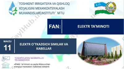 elektr ta’minotini va qaytatiluvchan energiya manbalari — PPTX