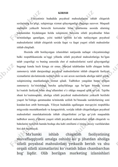 poyabzal mahsulotlar ishlab chiqarish — DOC
