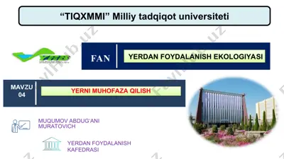 yerdan foydalanish kafedrasi muqumov abduq‘ani muratovich — PPT