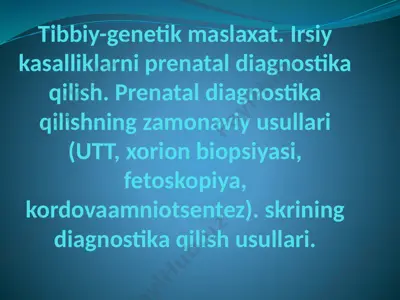 prenatal diagnostika — PPTX