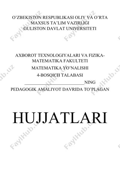 pedagogik amaliyot davrining hujjatlari — DOCX