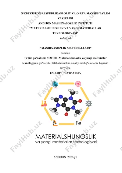 materialshunoslik va yangi materiallar texnologiyasi — DOC