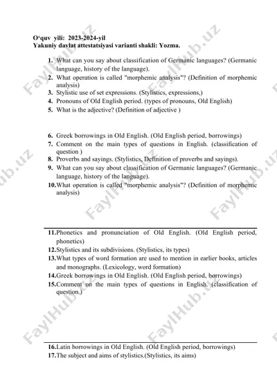 the subject and aims of stylistics — DOCX