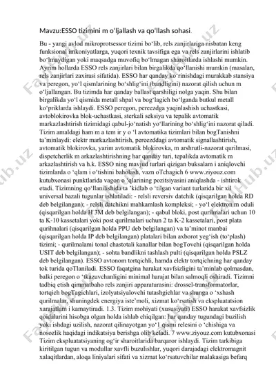 esso tizimini m o‘ljallash va qo‘llash sohasi — DOCX