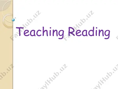 teaching reading — PPT