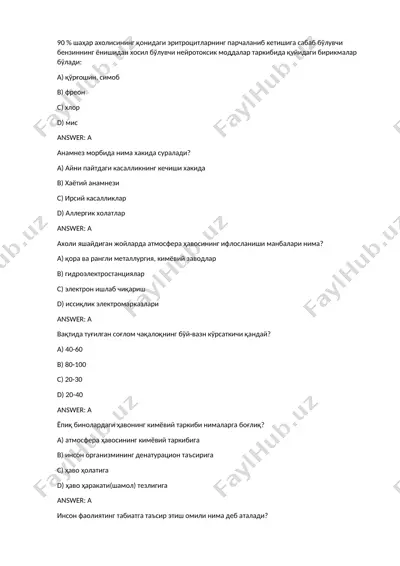 эритроцитларнинг парчаланиши — DOCX