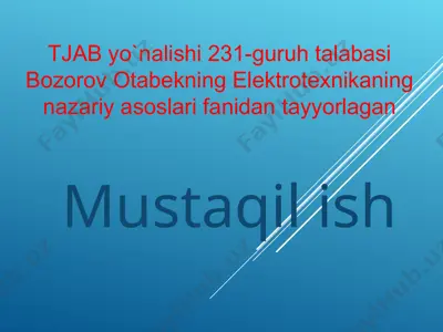 elektrotexnika uch fazali zanjirlar — PPT