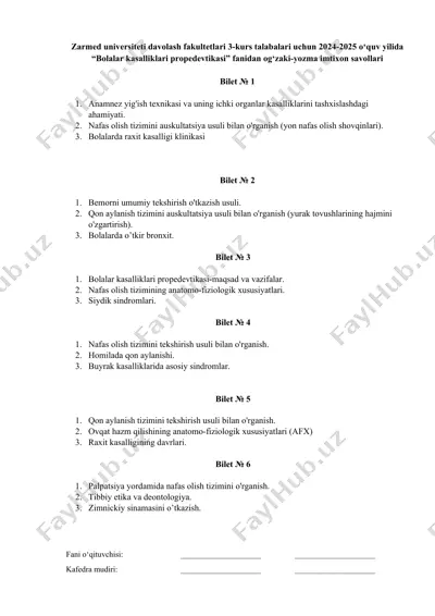 "bolalar kasalliklari propedevtikasi" — DOCX