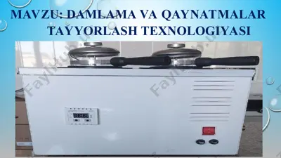 damlama va qaynatmalar tayyorlash texnologiyasi — PPT