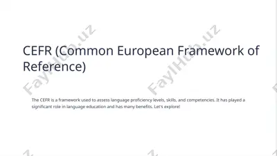 cefr (common european framework of reference) — PPTX
