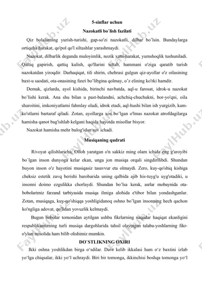 nazokatli bo`lish fazilati — DOC