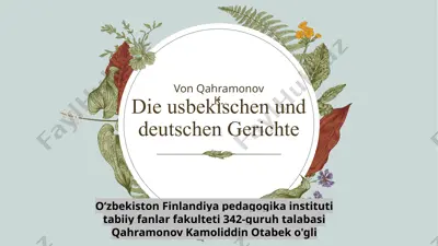 die usbekischen und deutschen gerichte — PPTX