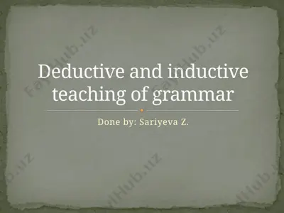 deductive and inductive teaching of grammar — PPTX
