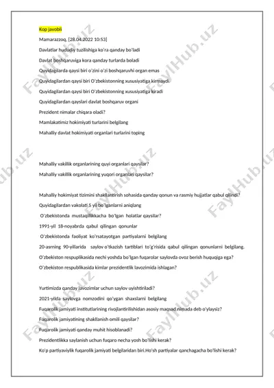 davlatlar hududiy tuzilishi — DOCX