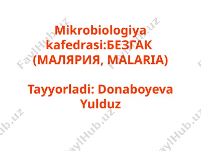 bezgak (malaria) — PPTX