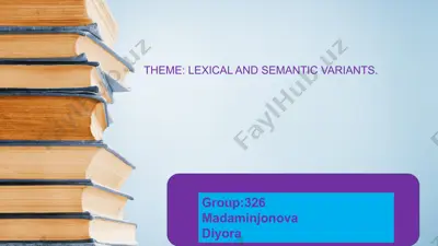 lexical and semantic variants — PPTX