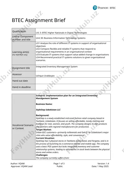 integrated inventory management system — DOCX