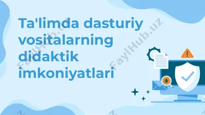 ta'lim dasturiy vositalarining didaktik imkoniyatlari — PPTX