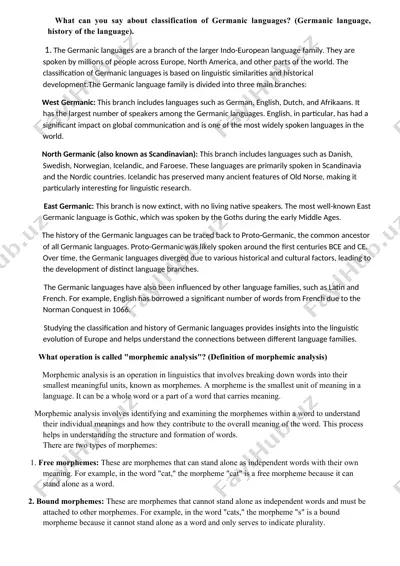 classification of germanic languages — DOCX