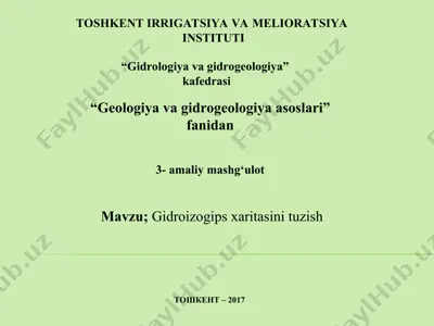 gidroizogips xaritasini tuzish — PPT