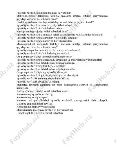 iqtisodiy xavfsizlik fanining maqsadi va vazifalari — DOC