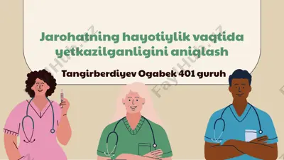 jarohatning hayotiylik vaqtida yetkazilganligini aniqlash — PPTX