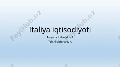 italiya iqtisodiyoti — PPTX