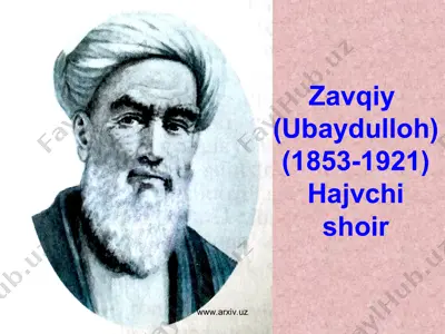 zavqiy ( ubaydulloh ) hajvchi shoir — PPT