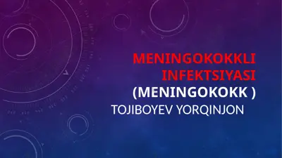 meningokokk infektsiyasi — PPTX