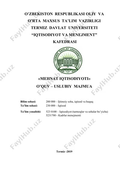 mehnat iqtisodiyoti — DOC